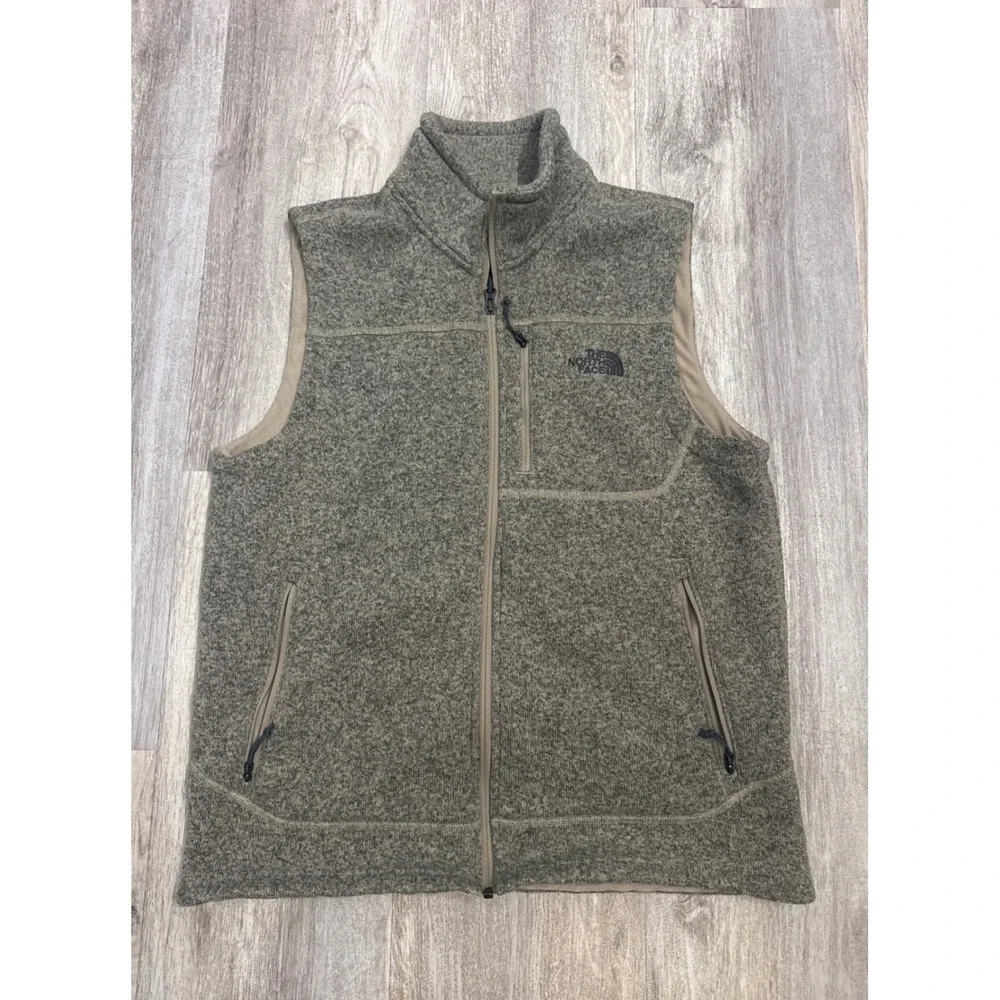 The North Face Mens Gordon Lyons Full Zip Fleece Vest Heather Gray Large